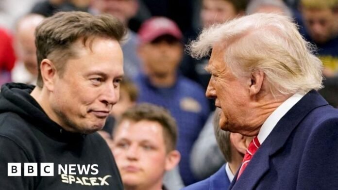 Tesla shares hit as Trump-Musk feud explodes