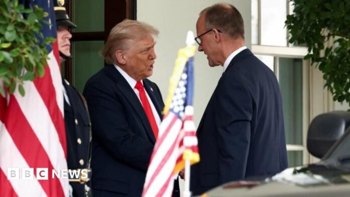 Germany's Chancellor Merz travels to Washington for first meeting with Trump