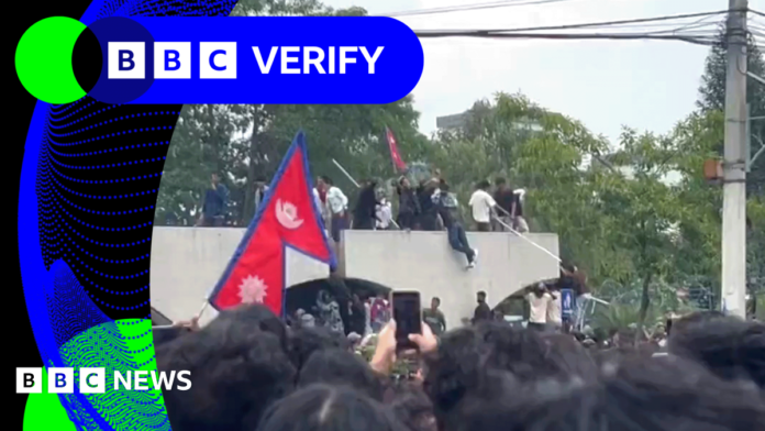 BBC Verify Live: Gathering footage from deadly Nepal social media ban protests