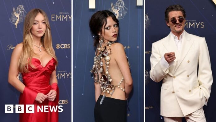Watch: Best looks from the Emmys red carpetJenny Ortega, Sydney Watch: Best looks from the Emmys red carpetJenny Ortega, Sydney Sweeney and Pedro Pascal were among the stars to walk the red carpet.1 hr agoCulture