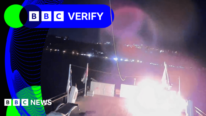 BBC Verify Live: Experts say ship in Gaza-bound flotilla 'hit by grenade'