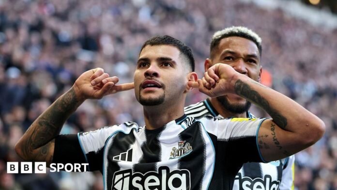 Newcastle v Fulham: Bruno Guimaraes scores late winner Newcastle v Fulham: Bruno Guimaraes scores late winner