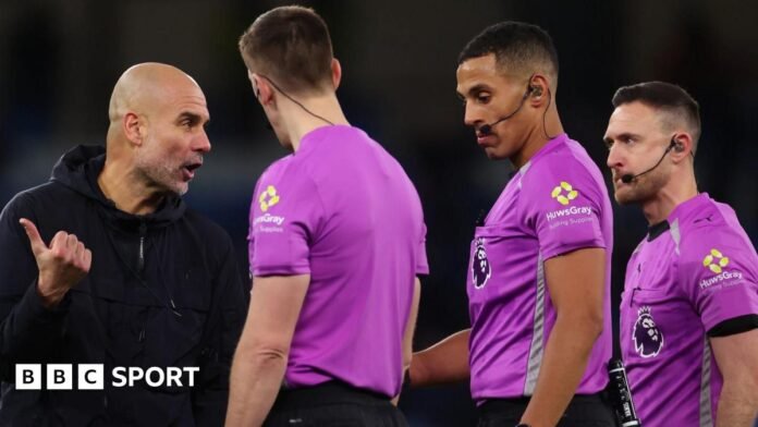 Pep Guardiola: Man City boss apologises to ref Farai Hallam but defends outburst