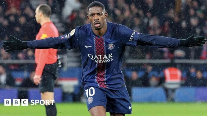 PSG 3-0 Lille: Ousmane Dembele scores twice as Ligue 1 champions move back to top of table